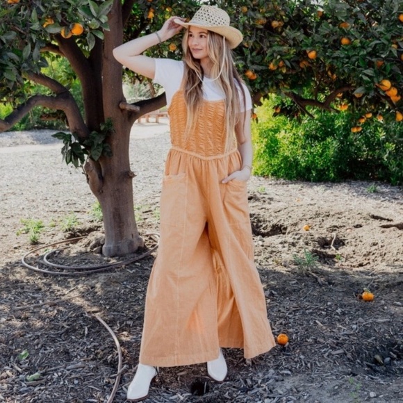 Free People Pants - Free People Forever and Always Ruched One Piece Jumpsuit in Melo Pearl